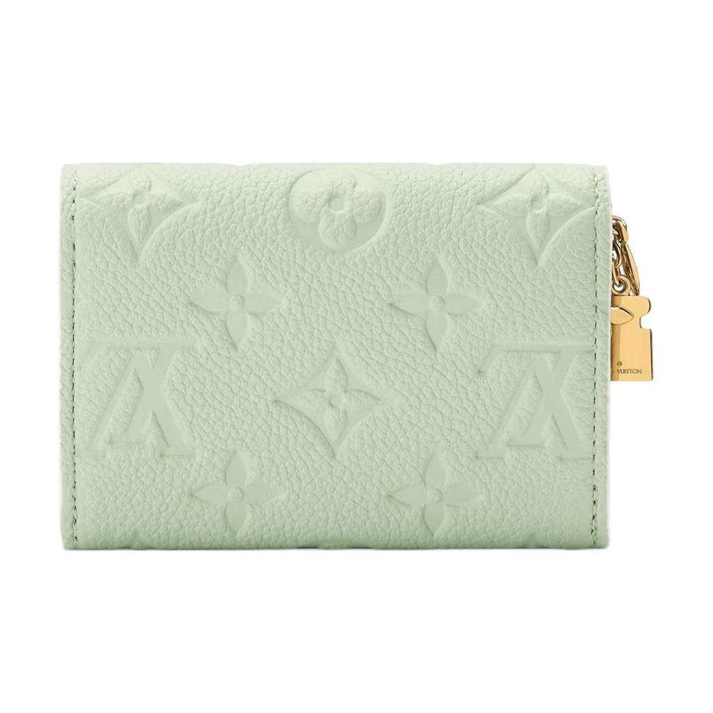 Louis Vuitton Rosalie S-Lock Blume Anhänger Dekorative Streifen Detail Leder Geldbörse Damen Geldbörse Minzgrün M29805