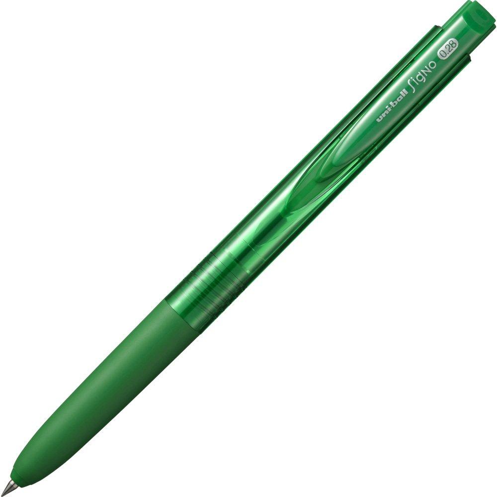 Mitsubishi Pencil Signo RT1 Ballpoint Pack of 10 Pen, 0.28mm, Green, UMN15528.6,