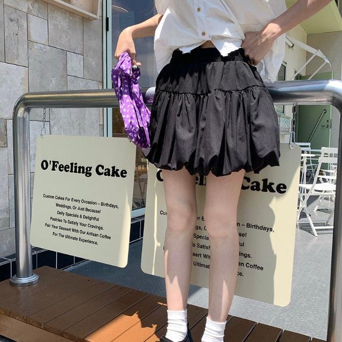 Korean Style High Waist Pleated Bud Skirt - Women's Versatile Summer Anti-exposure Short Skirt