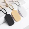 Europe & America Stainless Steel Military Dog Tag Pendant for Men & Women - Personalized Engravable, Minimalist Hip Hop Style.