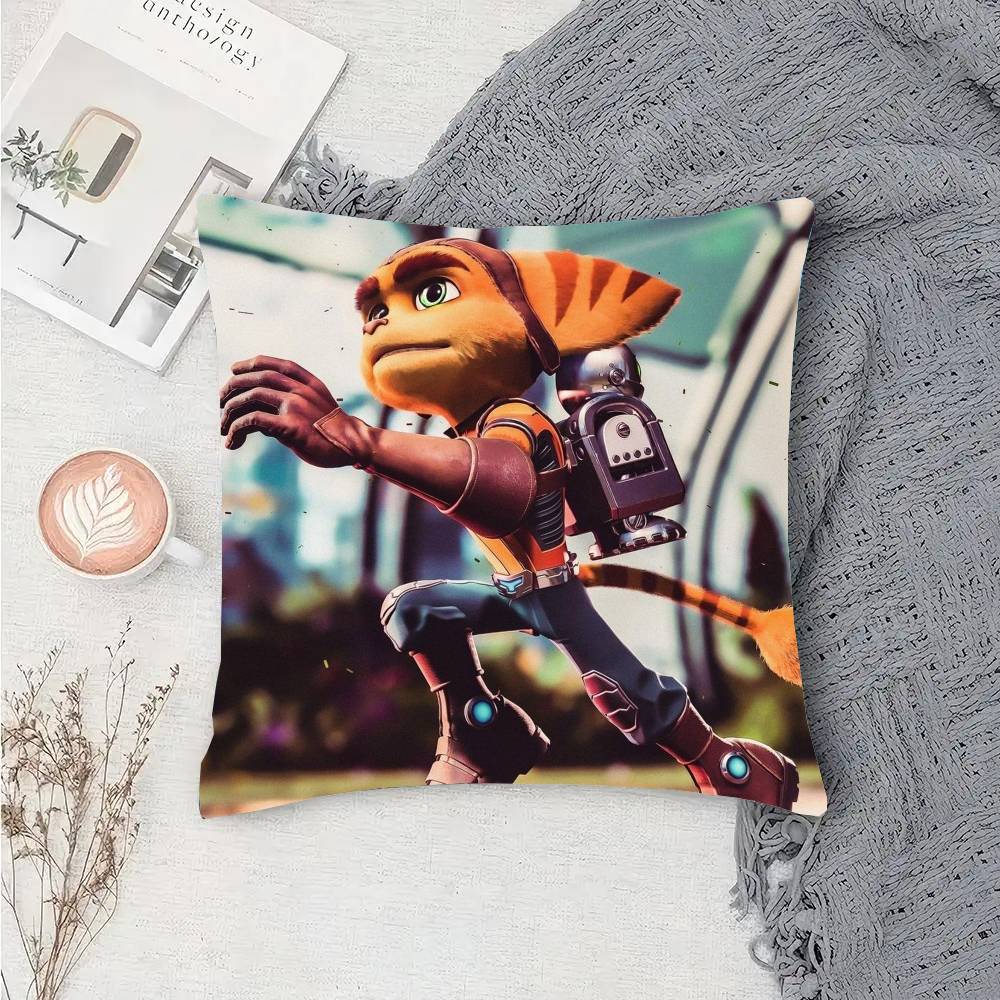 Adventure Game R-Ratchet C-Clank Vintage Pillow Case Sofa Cushion Cover Room Home Decoration
