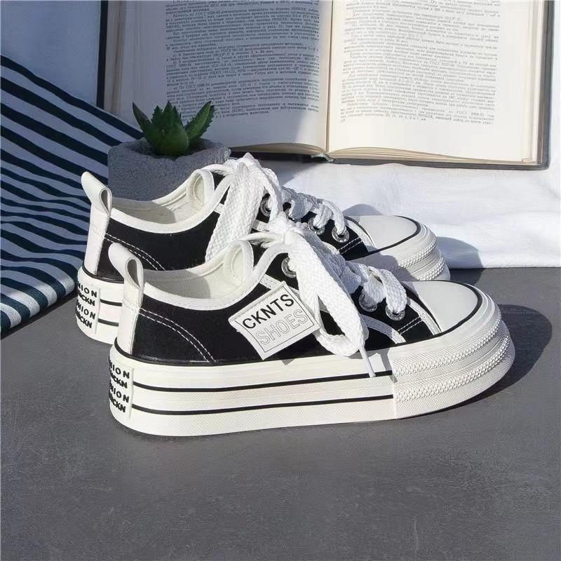 DOGHC  New Casual Round Toe Cross Strap Canvas Women's Slippers Summer Fashion Increased Breathable Comfortable Sports Shoes
