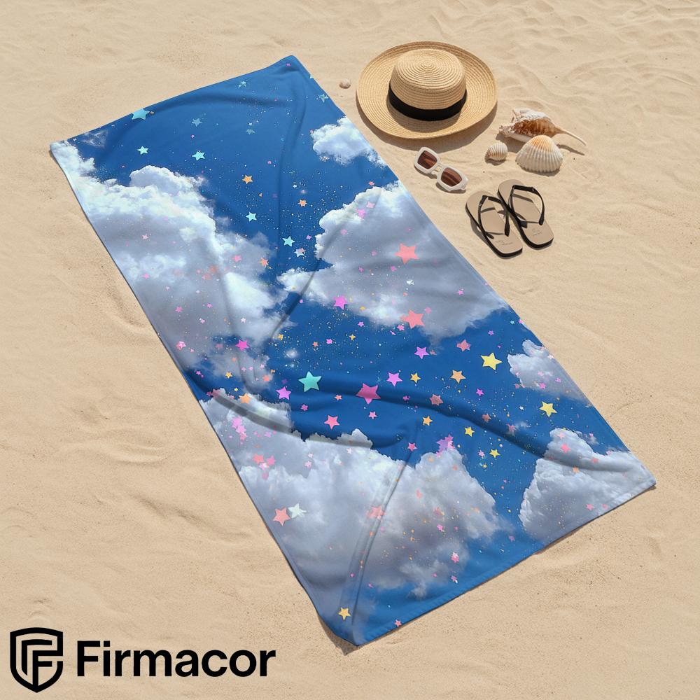 Stardust Among Clouds Soft Portable Travel Towel Unisex Ultra Lightweight Microfiber Oversized Sand Free Quick Dry Beach Towel