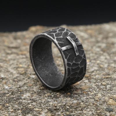 Neuer Vintage 316L Edelstahl Kreuzring Mode Einfach Punk Einzigartige Ringe Für Männer Frauen Hip Hop Biker Schmuck Geschenke