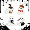4pcs Halloween White Ghost Miniature Table Signs Ghost Decoration Desktop Ornament Cute Ghost Ornament for Living Room Fireplace
