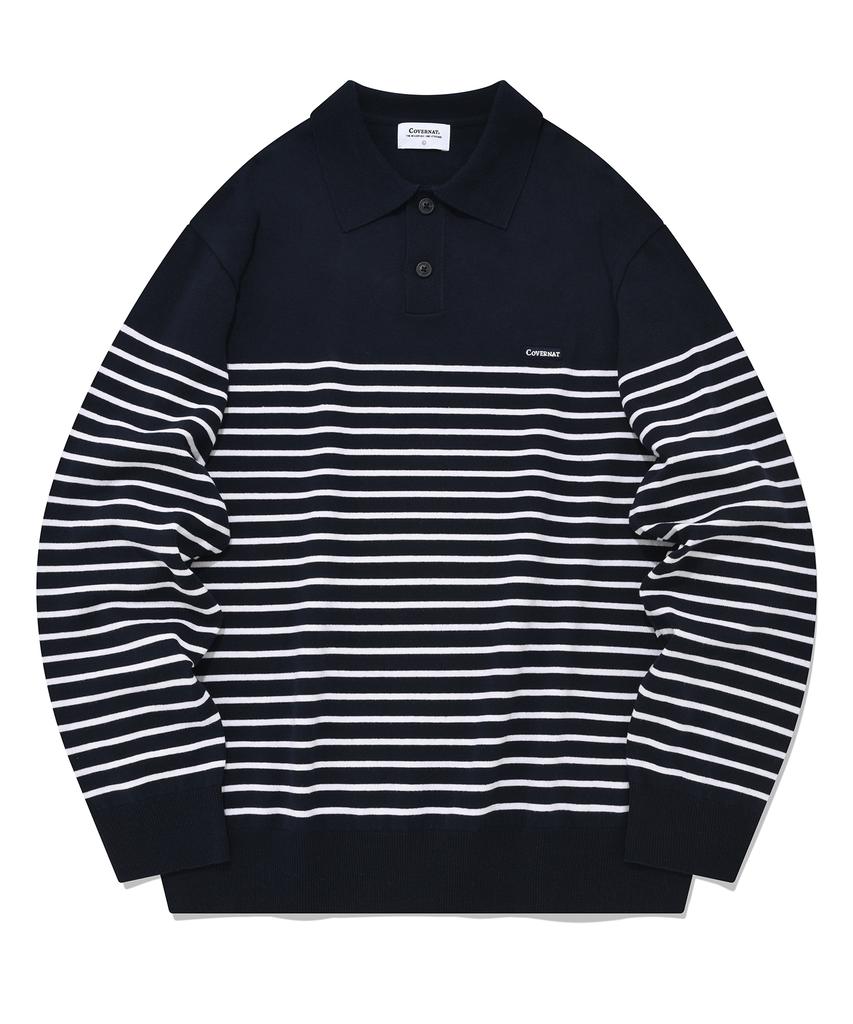 COVERNAT Basic Collared Knit Navy