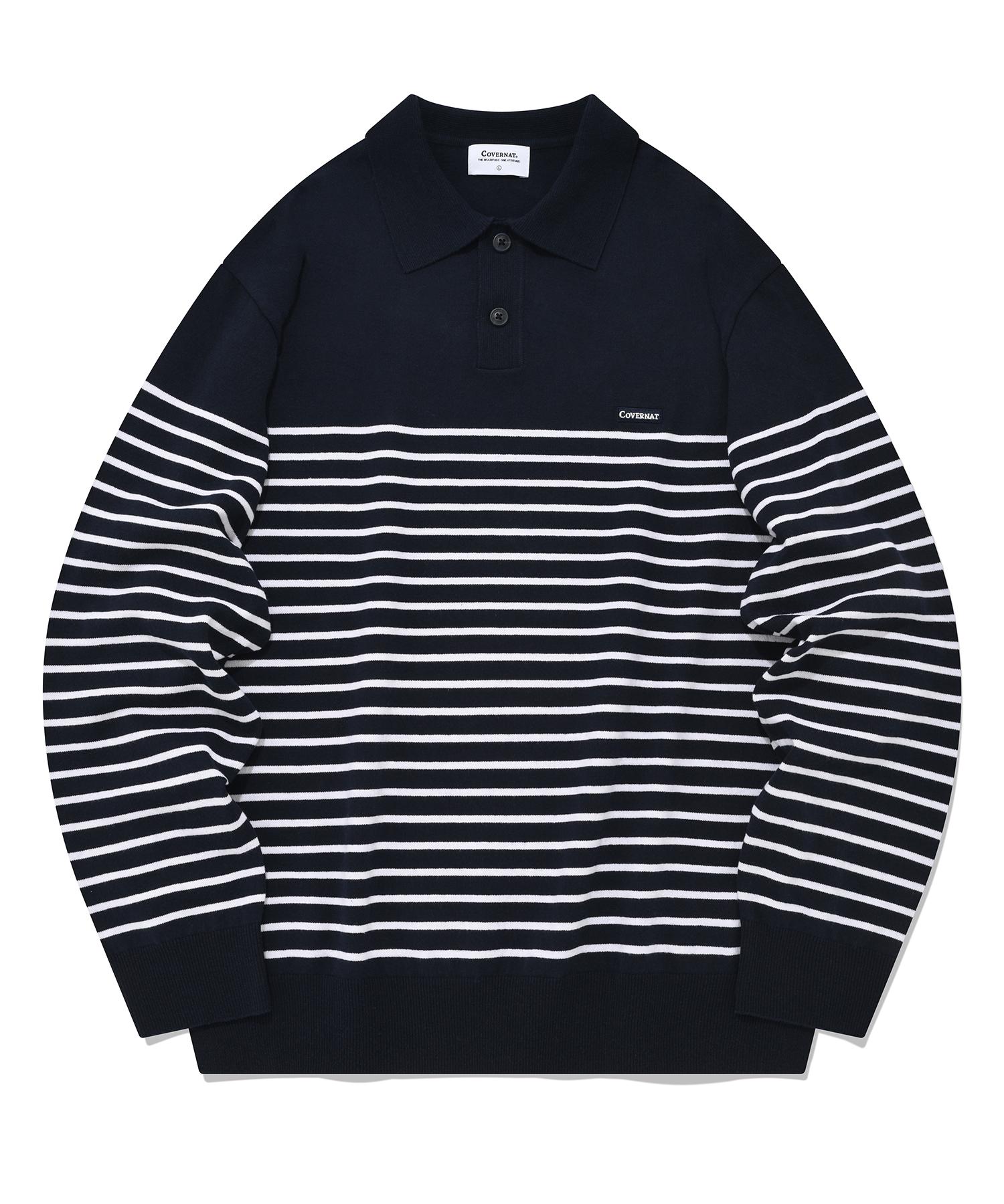Covernat Basic Collared Knit Navy Navy/L