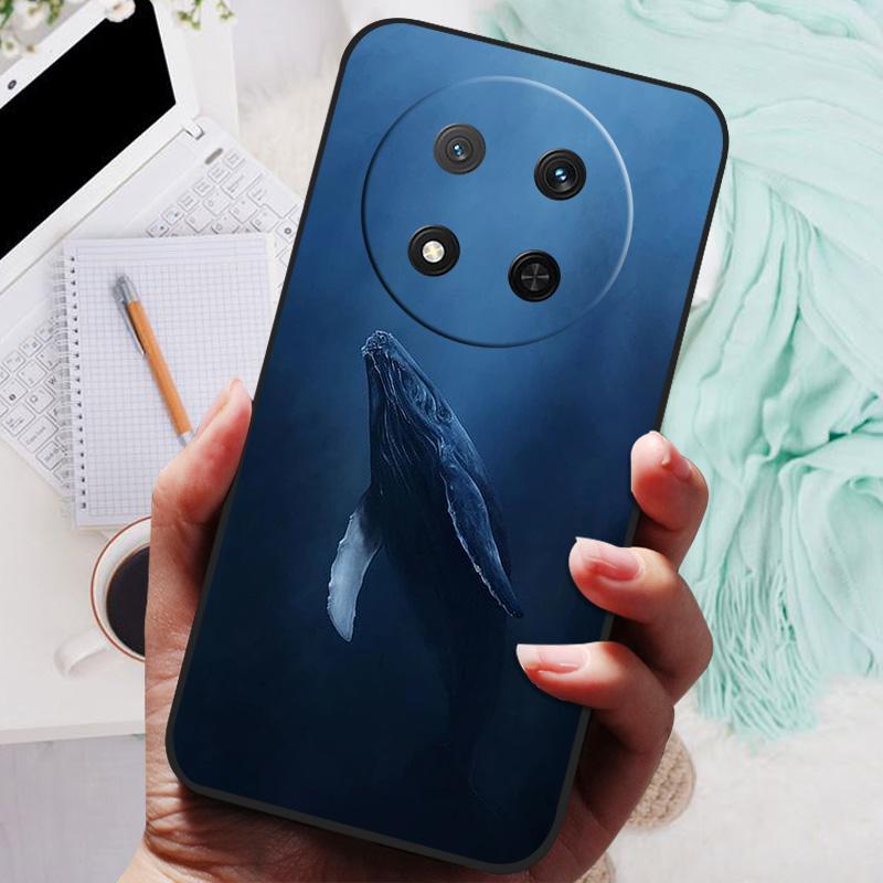 Custodia per Honor Magic7 Lite 5G Cool Black Silicone Morbido TPU Cover Posteriore Protettiva per Honor Magic 7 Lite 7Lite