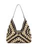 Woven Bag for Basket Basket Shoulder Woven Shoulder Black [One Ambu] Women, Bag, Bicolor, Black, Korean, Summer, A4, Bag, Bag,
