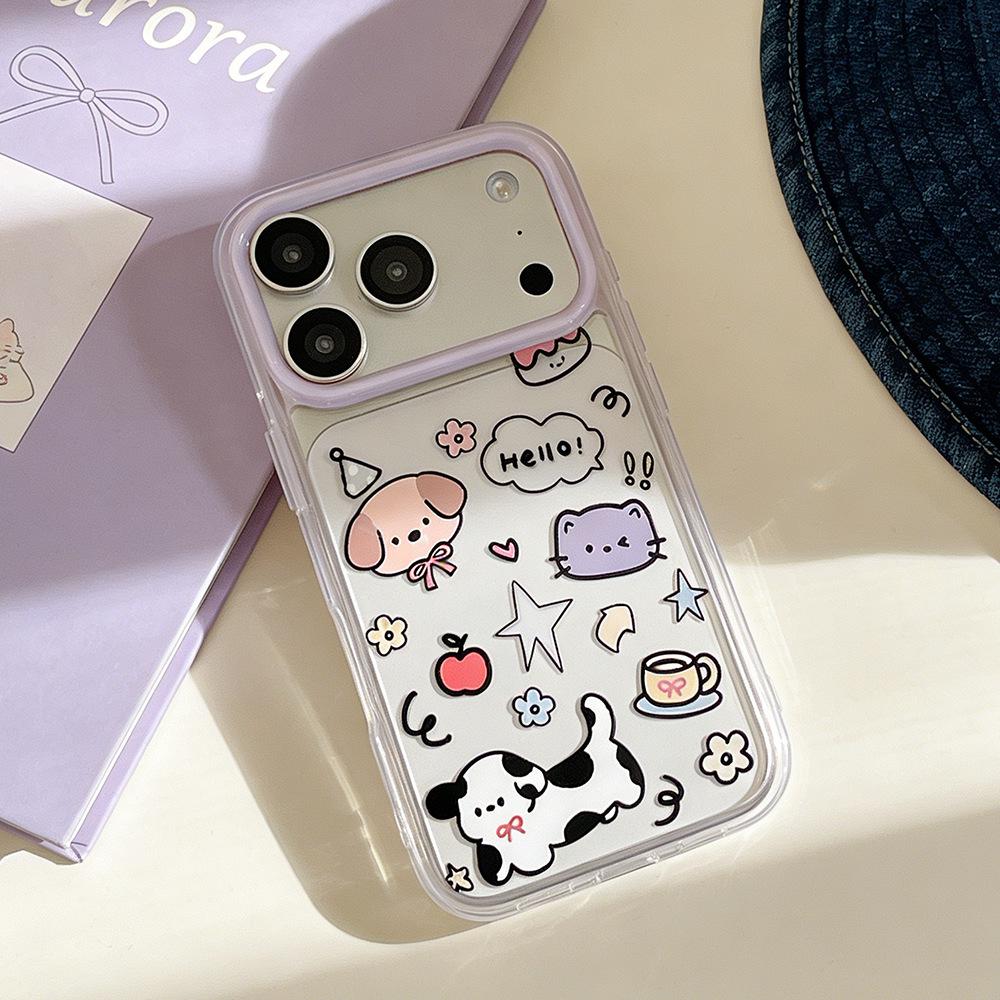 Transparent Dog & Cat Story Case for iPhone 15/14/13 Pro Max - Anti-Fall