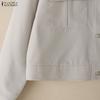ZANZEA Women Casual Turn Down Collar Long Sleeve Blouse
