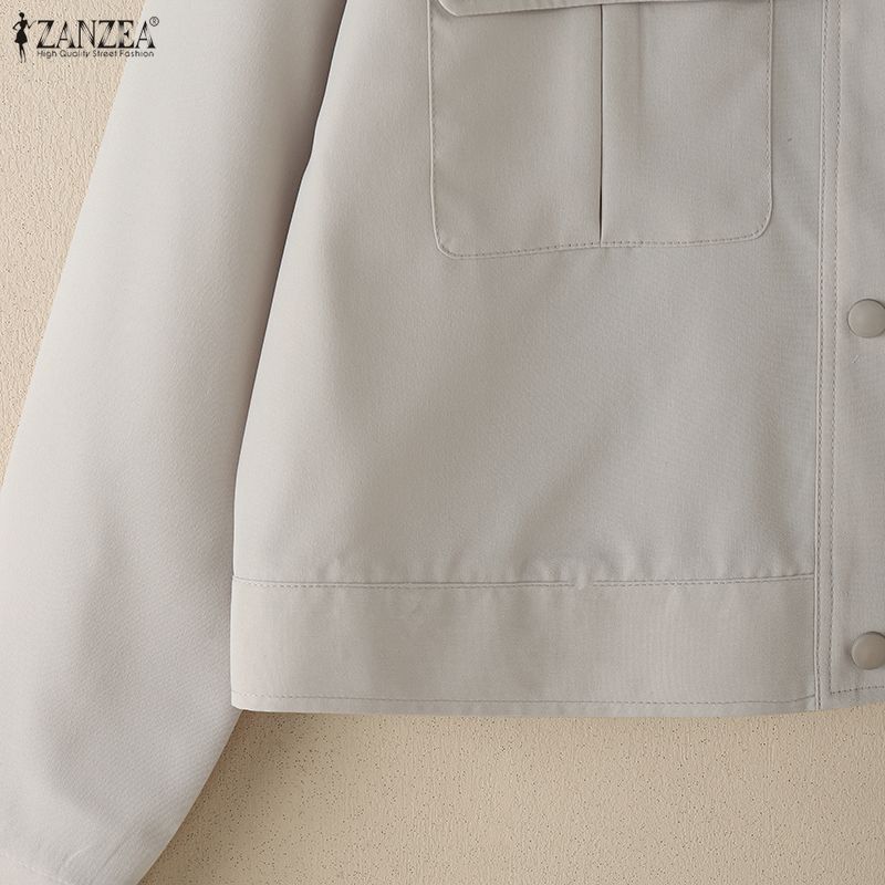 ZANZEA Women Casual Turn Down Collar Long Sleeve Blouse