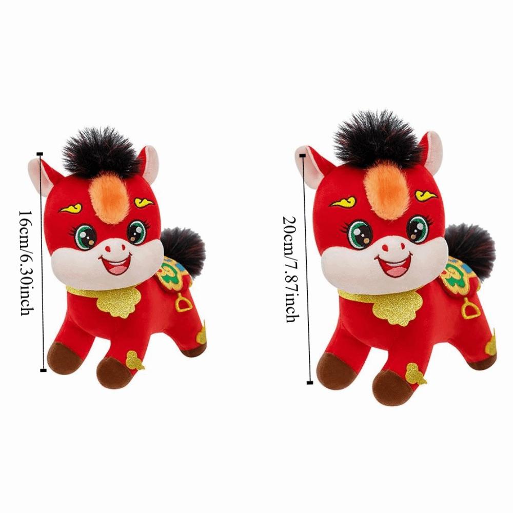 Cute Plush Mascot Toys PP Cotton Filling Zodiac Doll Funny Horse Stuffed Animal  Chinese New Year