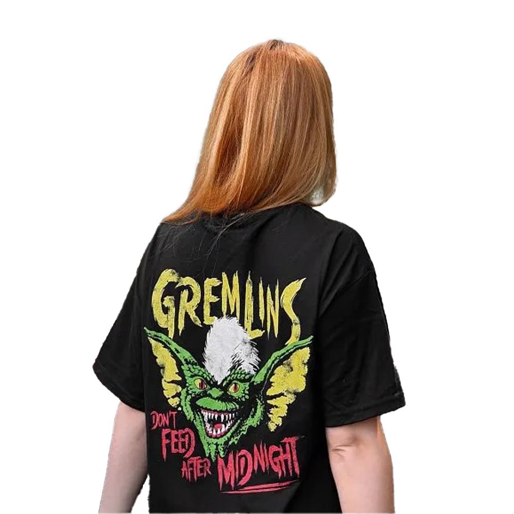 Gremlins Unisex Adult DonÂ´t Feed After Midnight Stripe Back Print T-Shirt