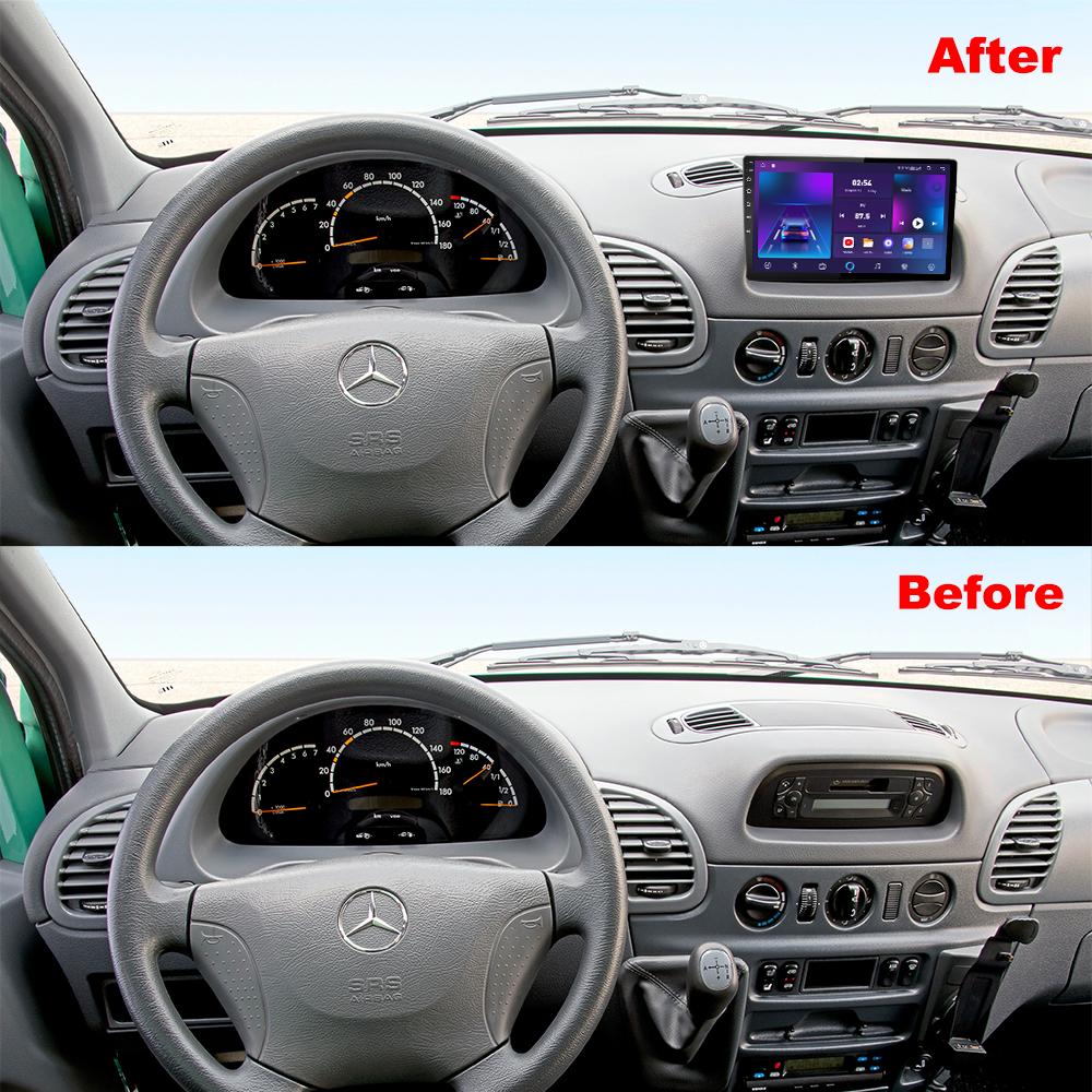 Android Carplay Radio samochodowe dla MERCEDES SPRINTER CDI 2000-2005 Odtwarzacz multimedialny Jednostka główna Stereo Nawigacja GPS BT WIFI 2+32 GB