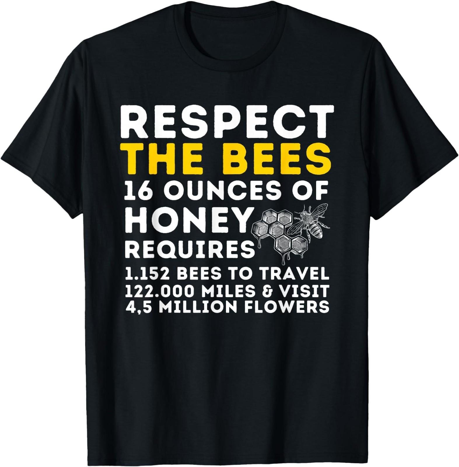 Respect The Bees - Bee Lover Beekeeping & Beekeeper T- Small Unisex T-Shirt L