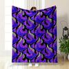 Abstract Flame-like Shapes In Purple and Gray On a Black Background. for All Seasons Blanket Lunch Break Throw Gift
