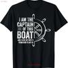 Boating S I Am The Captain Of This Boat Sailing Skipper T Shirt Vintage Washed Breathable Stylish Soft Streetwear