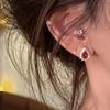 Rose Dewdrop~ Red Court Earrings New Niche Design Stud Earrings Women's Premium Light Luxury Earrings