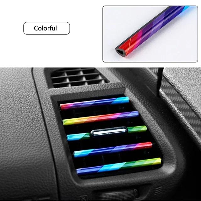 

10pc Car Air Outlet Decoration Strip U Shape PVC Sticker Interior Car Styling Accessories for DIY Auto Vent Outlet Trim Decor