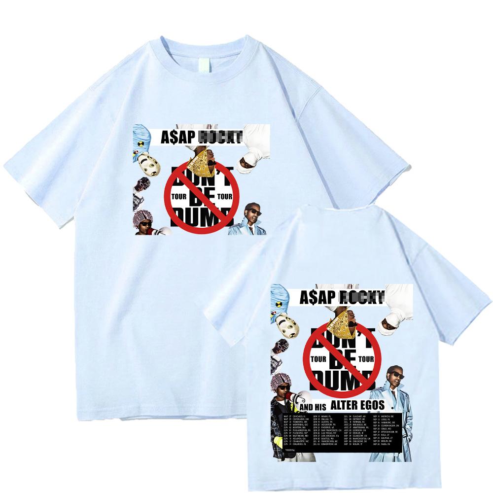 Asap Don’t Be Dumb Tour 2026 Trička Krátký rukáv Kulatý výstřih Bavlněné oblečení Harajuku Unisex Hip Hop Tričko