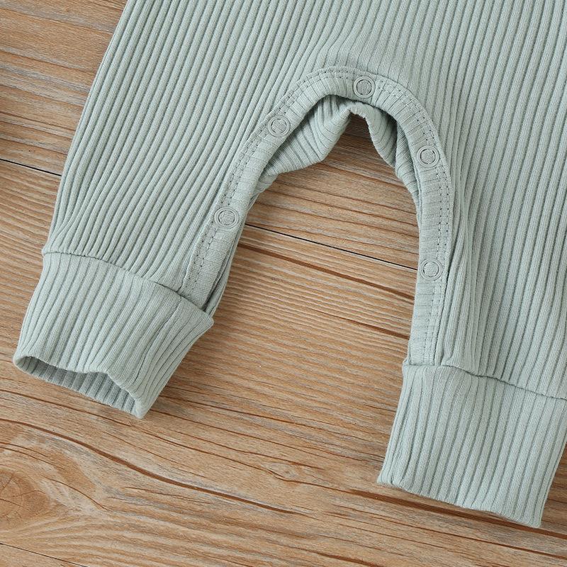 Long Sleeve Baby Romper Solid Color Simple Fashion Infant Jumpsuit Princess Style