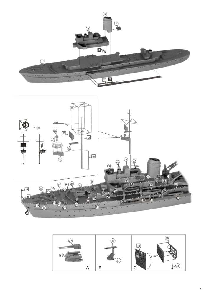 Nico Model 1/700 German S-Boat Torpedo Boat Tender Hermann Von Wissmann 1945 Resin Kit PN07122