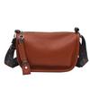 Top-Grain Leather Saddle Crossbody Bag for Women, Large Capacity Genuine Leather Shoulder Purse