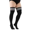 Striped Women Stockings Over Knee Long Socks Fashion Women Keep Warm Long Socks Black White Striped Hosiery