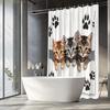 1pc Adorable Kitten Shower Curtain - Realistic Orange, Gray, and White Kittens Peeking Through Torn Paper with Playful Paw Pri
