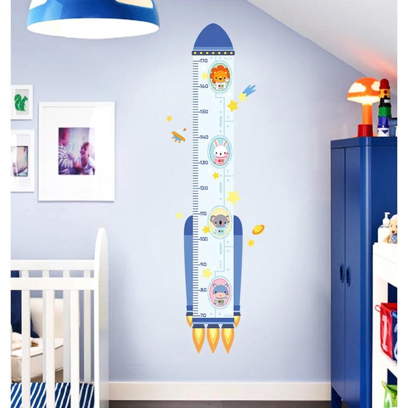 Kids Room Nursery Height Measure Wall Sticker Cartoon Animals Unicorn Dinosaur Growth Chart