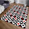 Crystal Velvet Poker Hearts Club Pattern Carpet, Rectangular, Indoor, for Bedroom, Porch, Living Room, Floor Mat Decoration