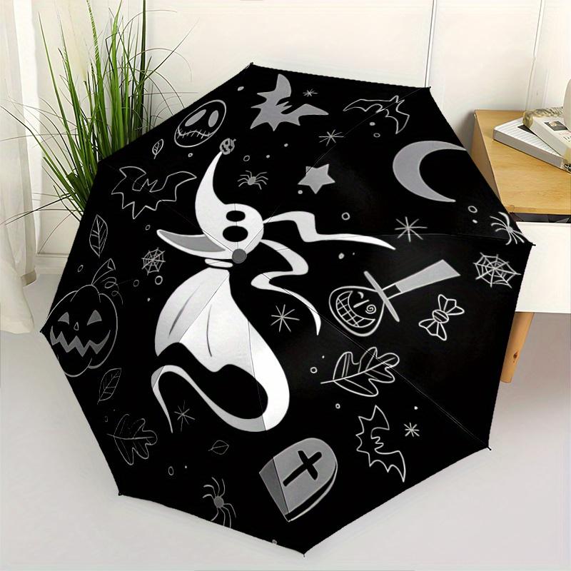 

1pc Zero Nightmare Before Christmas Automatic Folding Umbrella - 3 Folding Design, Vivid Cartoon Pattern, Suitable for Outdoor Activities, A