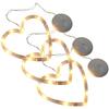 3Pcs Heart Shape Window Hanging Lights Suction Cup Decor for Valentine's Day Bedroom Living Room Cafe Hotel Bar Gift LED