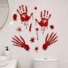 Moisture-proof Wall Sticker Halloween Blood Handprints/Footprints Stickers, Removable Decals, Spooky Waterproof PVC Decal Window DIY Decoration