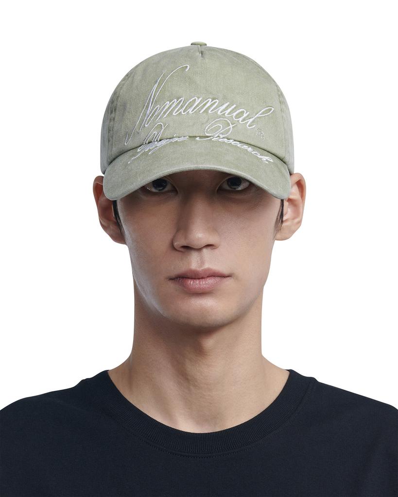 Nomaenyueol Cursive Logo Ball Cap - Light Khaki