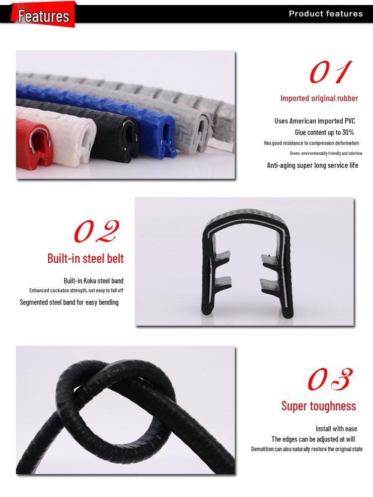 U-Shaped Rubber Edge Guard: Mechanical Anti-Cut Hand & Skateboard Protection Strip