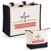 Duo Gift Set - PLANETEE - Jute Tote Bag and AVS Toiletry Bag On Vacation - Jute & Cotton - 33x42 Cm - DTF Printing