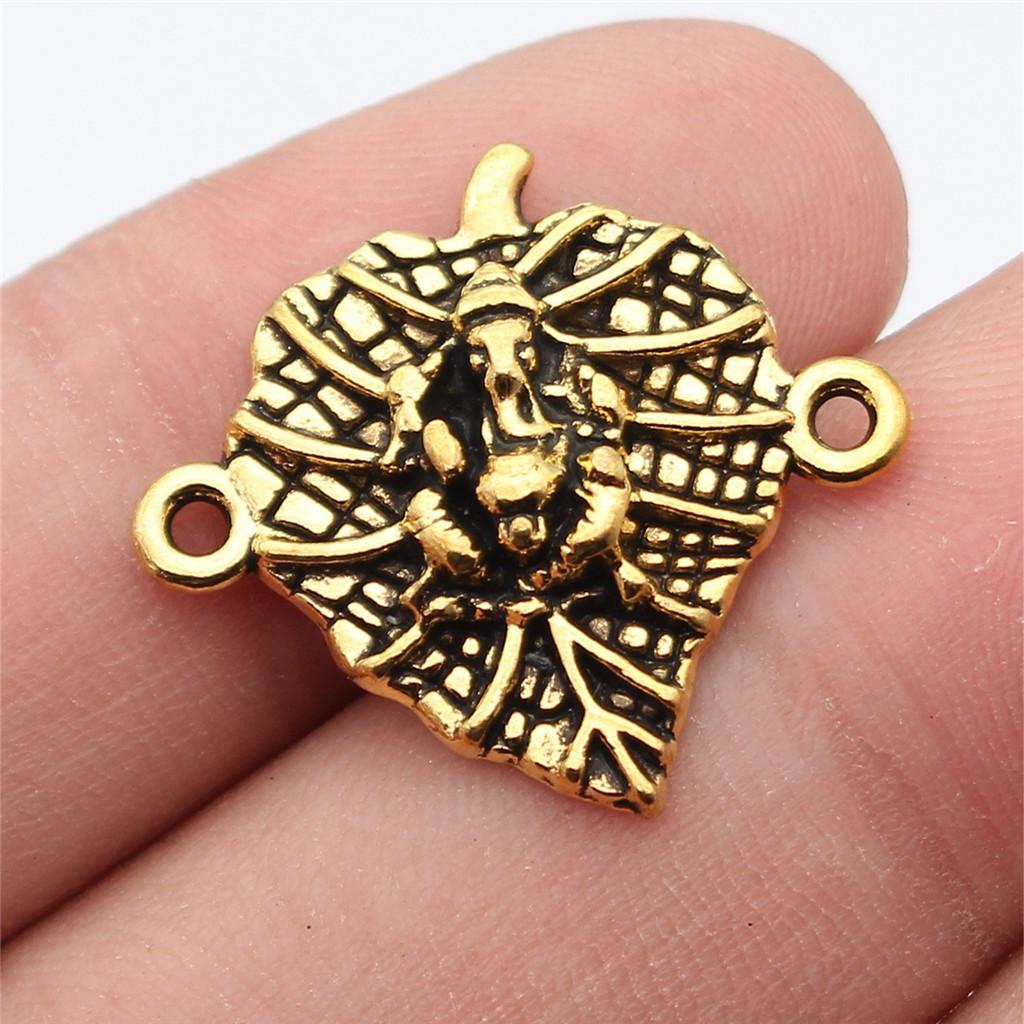 Flower Petal Connectors Botanical Themed Antique Bronze Zinc Alloy Jewelry Making Connect Charms Extender Connectors