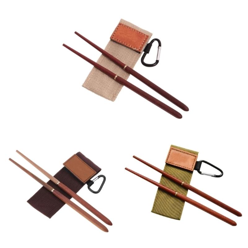 20.5cm Length Natural Wood Chopsticks Folding Cutlery for Outdoor Hiking Camping Easy Carrying Dinnerware