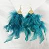 Bohemian Feather Tassel Drop Earrings Lightweight Hypoallergenic Handmade Feather Ear Drops Jewelry For Women