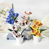 Indoor Artificial Orchid Arrangement 5 Blooms Potted Flower Display  Office Desk