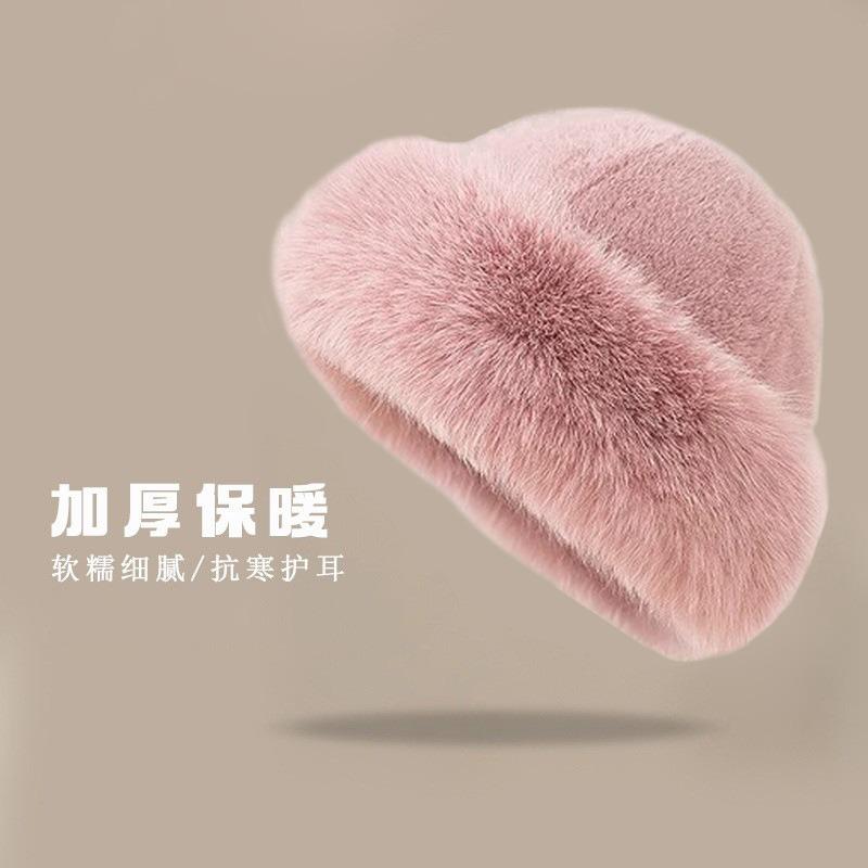 Winter Warm Ear Protection Plush Basin Hat Men and Women Mongolian Windproof Cold Bucket Hat Versatile Bucket Hat