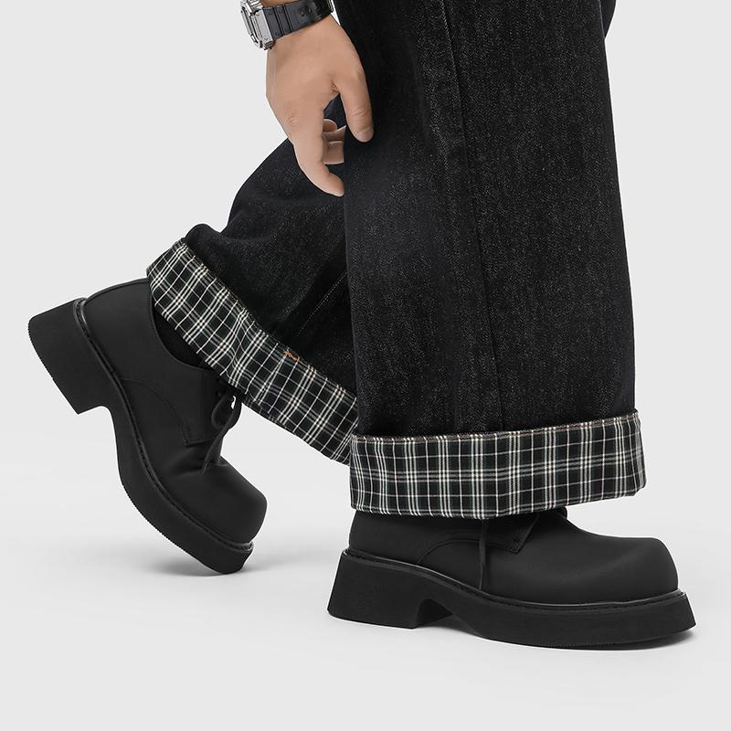 Trendige Herrenschuhe mit dicker Sohle zum Schnüren Luxus-Designer Minimalistischer Stil Party Alltag Arbeit Büro 38-46 Schuhe Heißer Verkauf