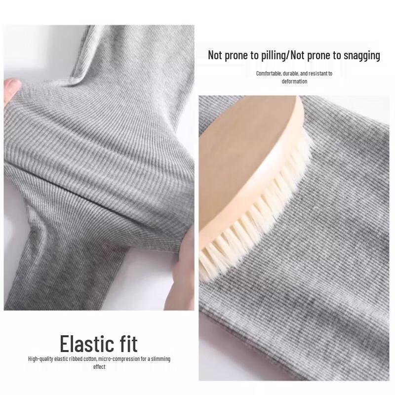 Langsha Women's Ribbed High-Waist Slimming Stirrup Leggings