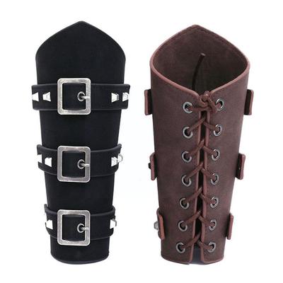 Männer Medieval Cosplay Leder Rüstung Arm Wärmer Spitze-up Viking Armschiene Zubehör Punk Pirate Steam Gauntlet Ritter Wristban Y6t2