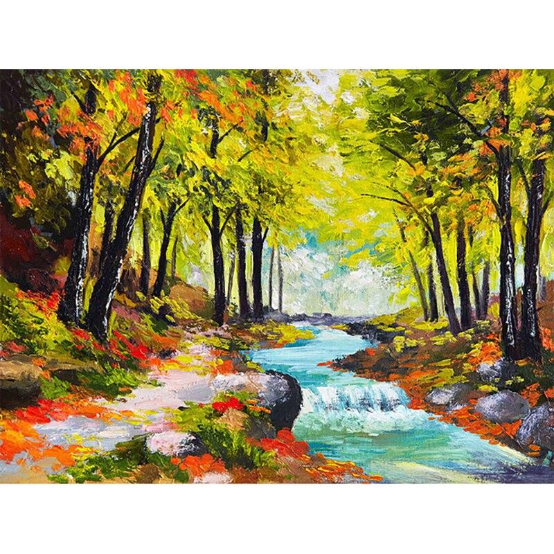 New 5D DIY Diamond Painting Waterfall Diamond Embroidery Landscape Cross Stitch Full Round Drill Crafts Home Decor Gift