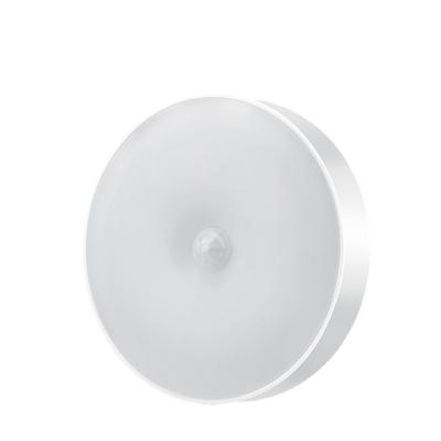 Round LED Night Light Lamp White Warm USB Rechargeable Wall Mount for Bedroom Kids Room Hallway