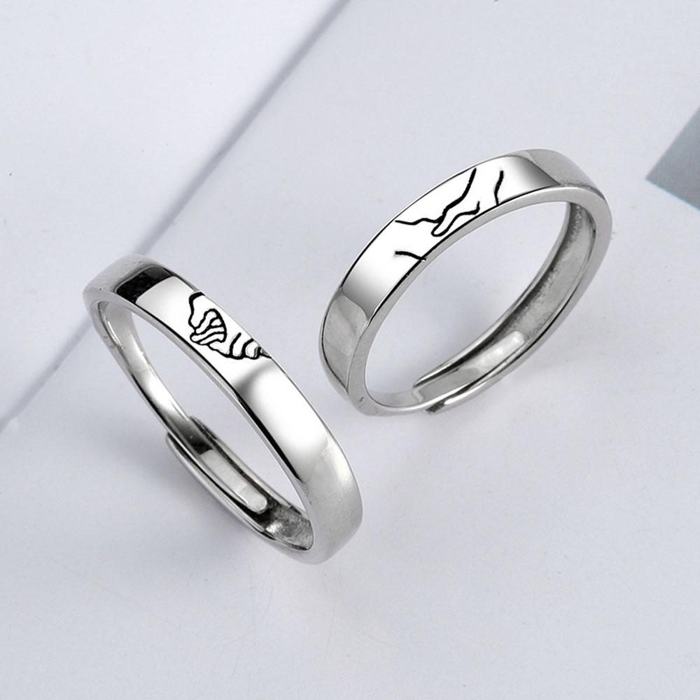 

Влюбленные панк-мужчины серебряный цвет металлический парный Hold Your Hand парные кольца модные ювелирные изделия открытые кольца 2