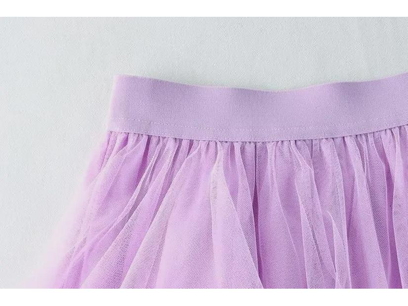 Women's 2024 Summer High-Waist Mesh A-Line Ruffled Skirt - Irregular Mid-Length Niche Style